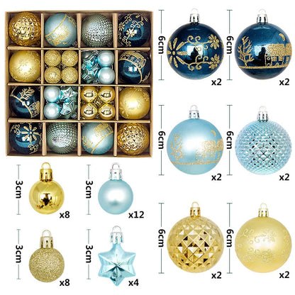 44Pcs 3/6CM Weihnachten Ball – Weihnachtsbaum Dekoration Ornamente für Wohnkultur, Halloween, Neujahr, Navidad Anhänger & Ball Zubehör