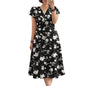 ZANZEA Summer OL Work Ruffle Sleeve Women Midi Dress  Casual Floral Print A-line Vestidos V Neck Waist Party Sundress Oversized