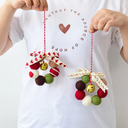 Mini Wolle Kugeln Glocke Girlande Dekoration Hängen Weihnachtsbaum Girlande Dekoration Weihnachten Party Dekoration Lieferungen