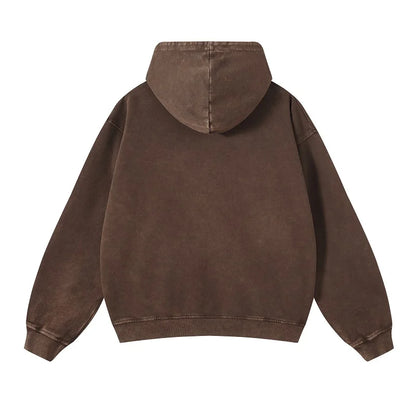 Heavyweight High Street Washed 520G Hooded Sweatshirt Vintage Dark Loose Oversized Unisex Hoodie