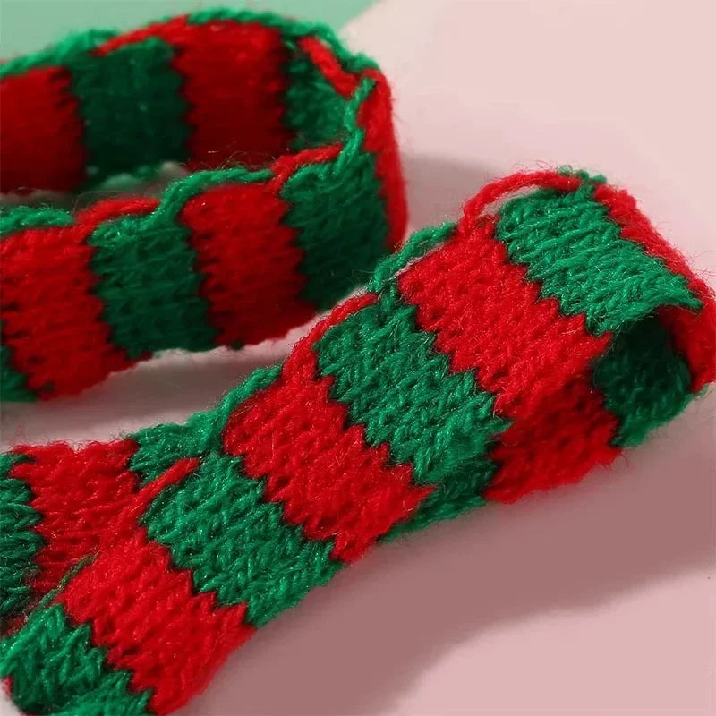 Mini Weihnachtsmütze und Schal Set – kleines Strick-Weihnachtskostüm für Katzen, Kaninchen, Puppen, Flaschenverschluss, DIY, Partydeko