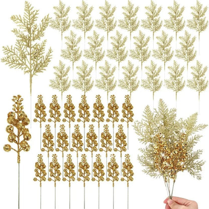 10 Stücke Glitter Weihnachtsdekoration Künstliche Berrys Weihnachtsbaum Hängen Hause Blumensträuße Dekor DIY Kranz Geschenk Zubehör