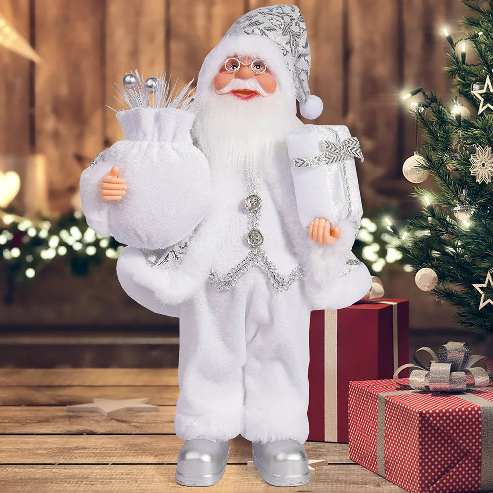 32 cm Weihnachtsmann Figur – Stehende Santa-Puppe für Weihnachten, Festtagsdeko & Party-Ornamente (12 Zoll)