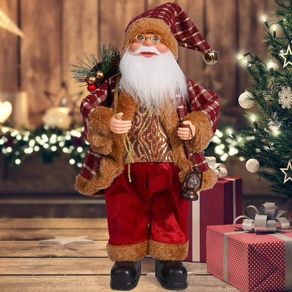 32 cm Weihnachtsmann Figur – Stehende Santa-Puppe für Weihnachten, Festtagsdeko & Party-Ornamente (12 Zoll)