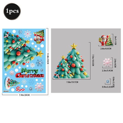 Weihnachten Fenster Statische Klampft Schneemann Santa Claus Schneeflocke Rentier Nette Weihnachten Dekoration Aufkleber Aufkleber Hause Ornamente Liefert