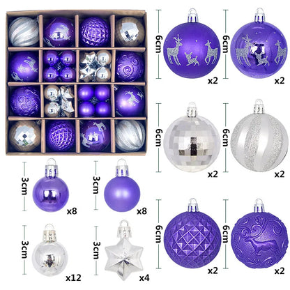44Pcs 3/6CM Weihnachten Ball – Weihnachtsbaum Dekoration Ornamente für Wohnkultur, Halloween, Neujahr, Navidad Anhänger & Ball Zubehör