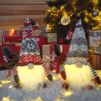 Gestrickter LED-Zwerg, Nachtlicht, gesichtslose Plüschpuppe,  Weihnachtsdekoration, Baumschmuck, Urlaub, Heimdekoration, Geschenk