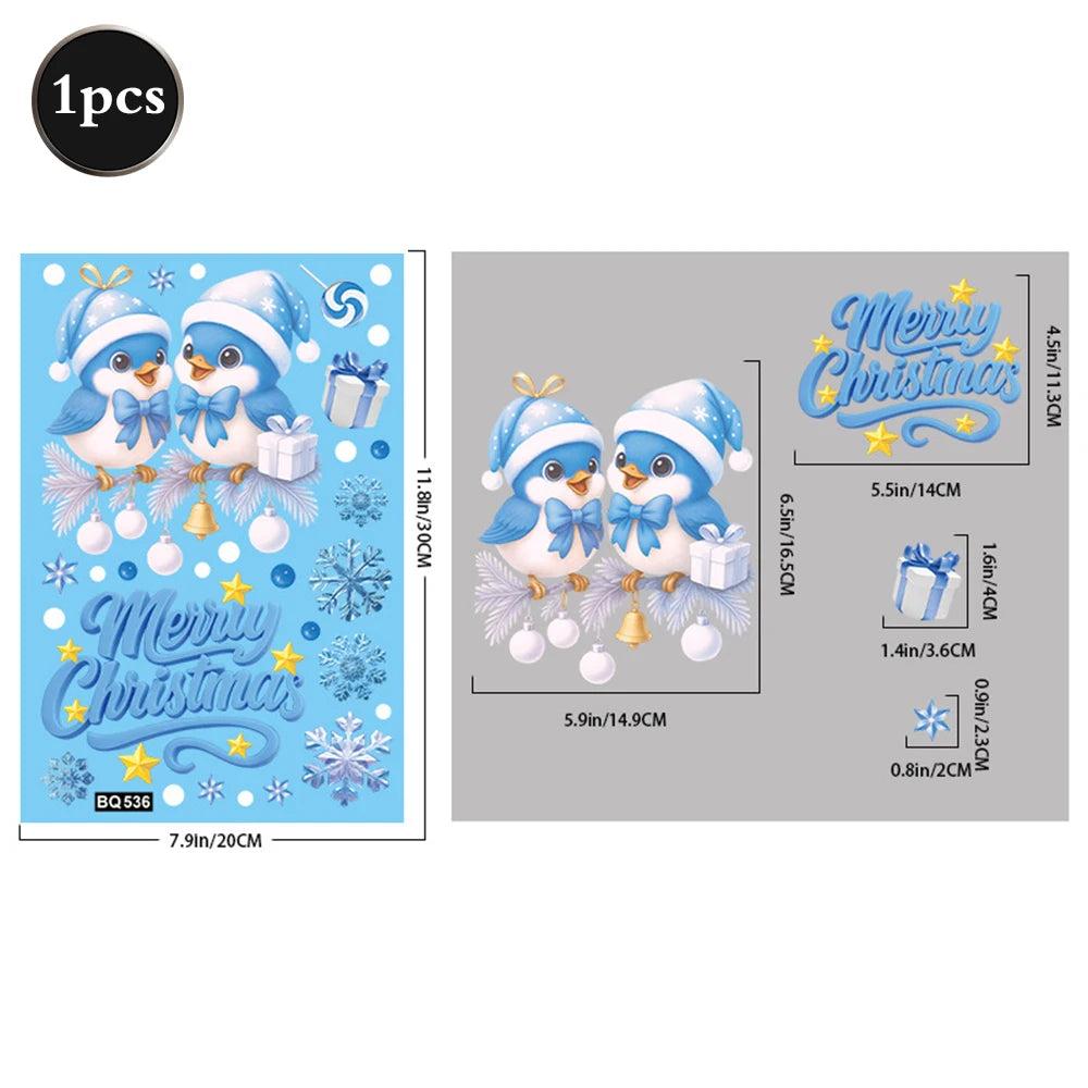 Weihnachten Fenster Statische Klampft Schneemann Santa Claus Schneeflocke Rentier Nette Weihnachten Dekoration Aufkleber Aufkleber Hause Ornamente Liefert