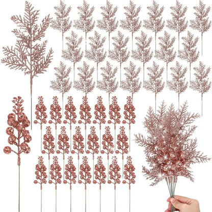 10 Stücke Glitter Weihnachtsdekoration Künstliche Berrys Weihnachtsbaum Hängen Hause Blumensträuße Dekor DIY Kranz Geschenk Zubehör