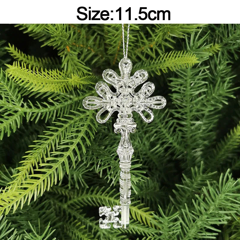 5 stücke Weihnachten Home Dekorationen Kristall Acryl Ornamente Schneeflocke Elch Weihnachten Baum Hängen Anhänger Navidad 2025 Neue Jahr Geschenk