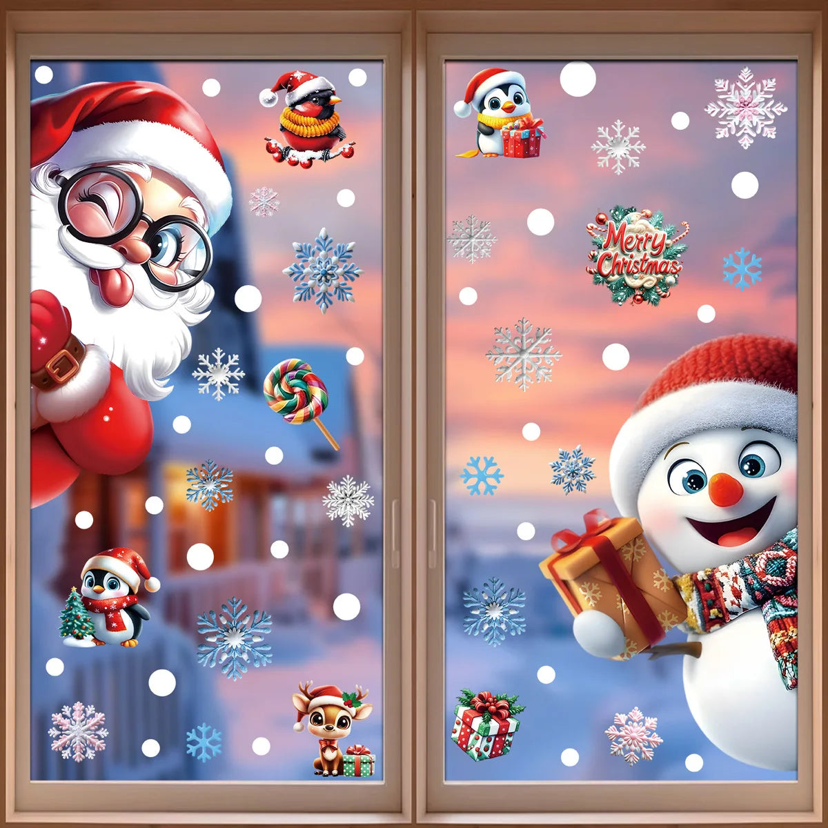 Weihnachten Fenster Statische Klampft Schneemann Santa Claus Schneeflocke Rentier Nette Weihnachten Dekoration Aufkleber Aufkleber Hause Ornamente Liefert