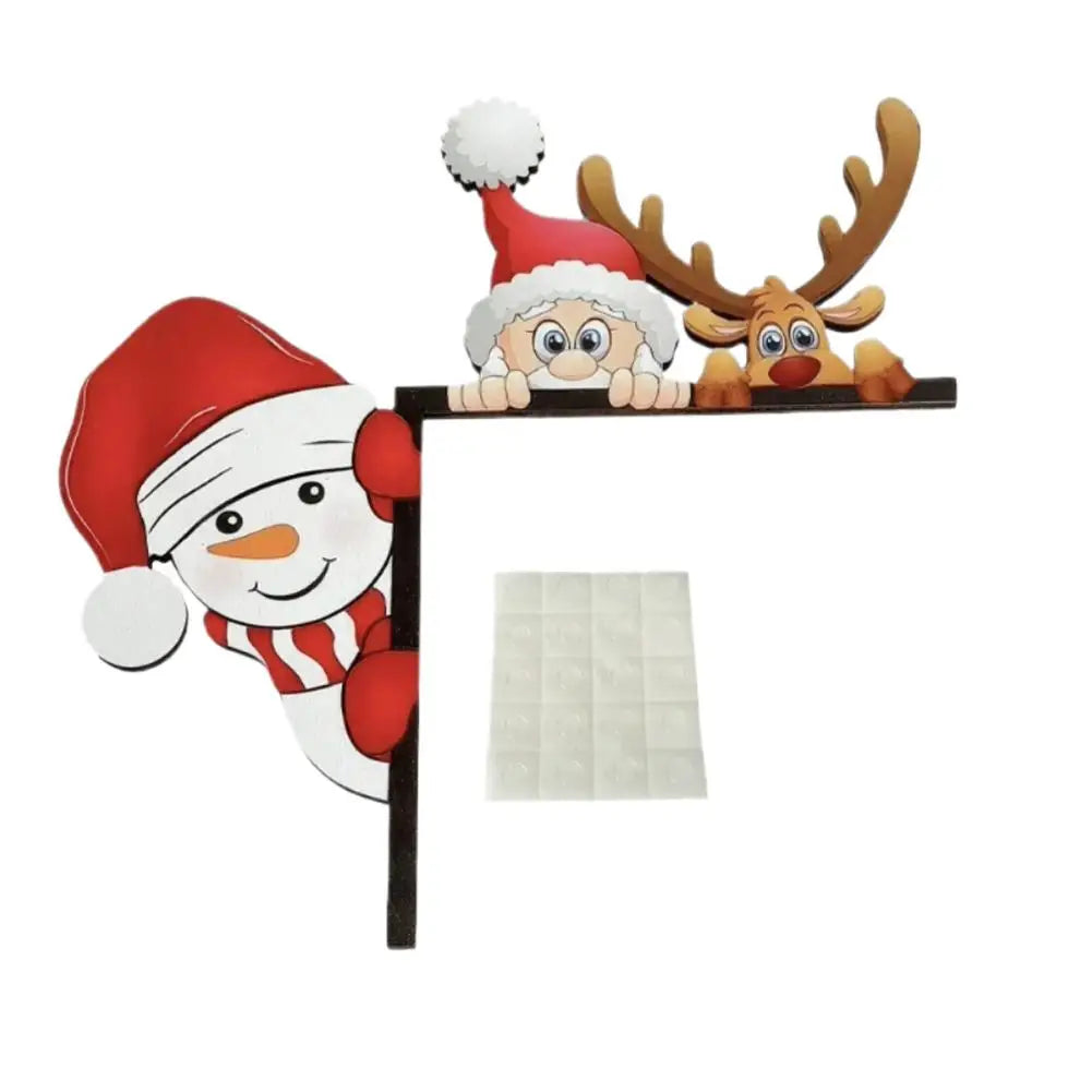 Neue Santa Claus Tür Rahmen Dekoration Holz Tür Ecke Santa Claus Elch Zeichen Urlaub Tür Dekorationen Indoor Outdoor Weihnachten