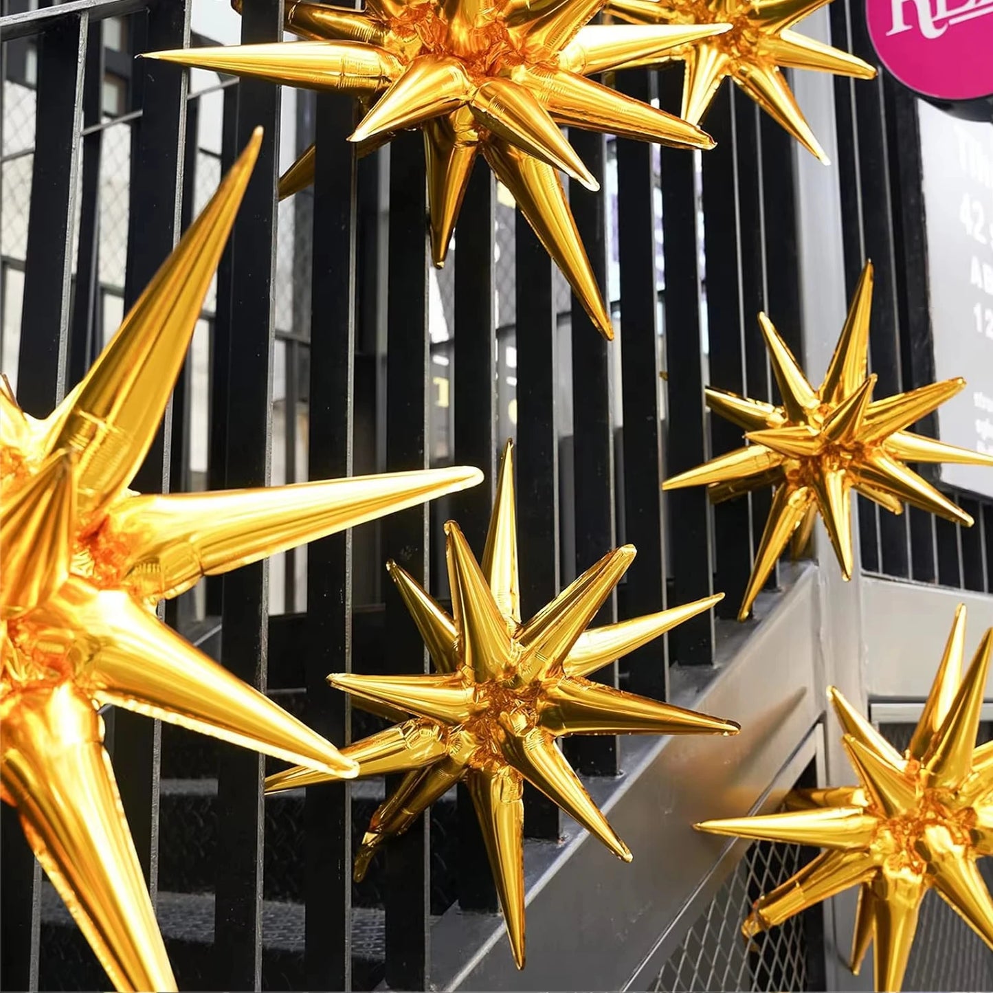 2/5/10 Stück Starburst Luftballons – Roségold, Silber, Gold – 22 Zoll Explosion Stern Folienballons für Geburtstag, Hochzeit & Partydekoration