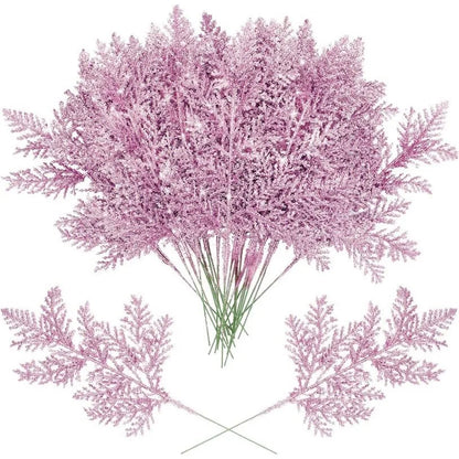 5/10 Stück rosa Glitzer künstliche Beeren Stielstrauß Kiefer Weihnachtsdekoration Picks für Weihnachtsbaumschmuck DIY Kranz Girlande