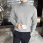 Korean Fashion Autumn Winter Sweaters Men Pullovers Fleece Turtleneck Knitted Sweatshirt Warm Bottoming Shirts