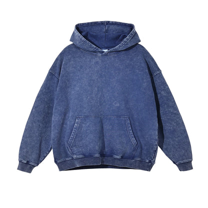 Heavyweight High Street Washed 520G Hooded Sweatshirt Vintage Dark Loose Oversized Unisex Hoodie