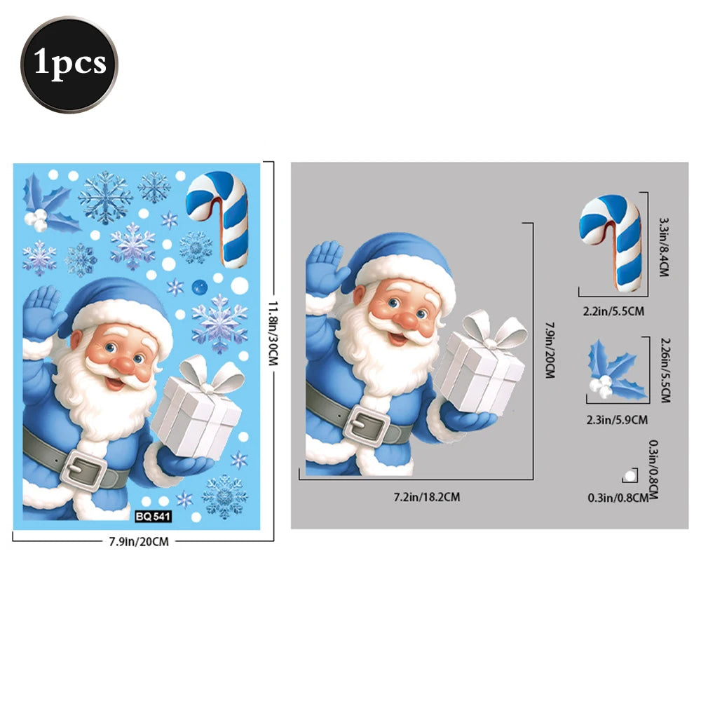 Weihnachten Fenster Statische Klampft Schneemann Santa Claus Schneeflocke Rentier Nette Weihnachten Dekoration Aufkleber Aufkleber Hause Ornamente Liefert