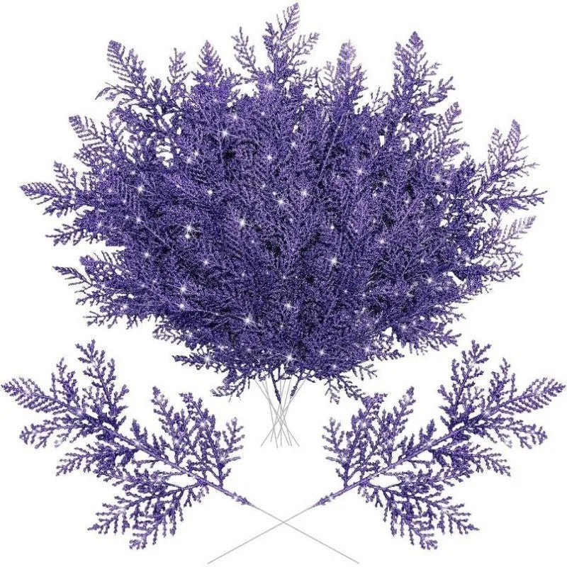 5/10 Stück rosa Glitzer künstliche Beeren Stielstrauß Kiefer Weihnachtsdekoration Picks für Weihnachtsbaumschmuck DIY Kranz Girlande