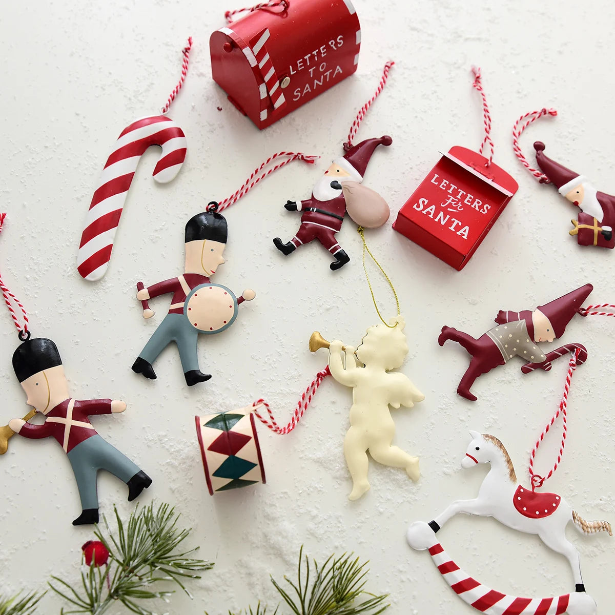 Weihnachtsdekoration, kleiner Anhänger, Soldat, Weihnachtsmann, doppelseitiges Eisenblech, Eisenkunst, Weihnachtsdekoration, Anhänger