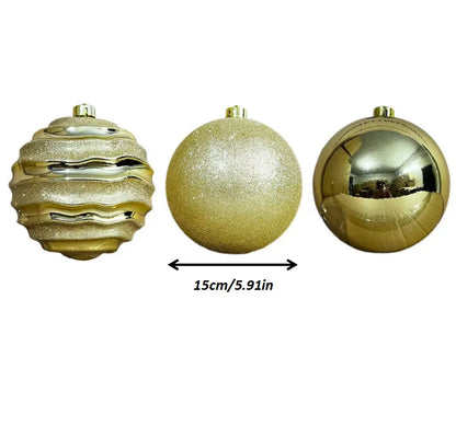3 Stück 15 cm Weihnachtskugeln – dekorative bunte Ornamente für Einkaufszentren & Hotels – festliche Weihnachtsdekorationen
