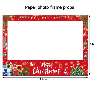 Weihnachten Party Foto-Booth Requisiten Rahmen – Lustige Papierbrillen & Party-Deko für Kinder und Erwachsene