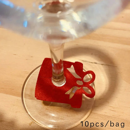 Weihnachten Wein Glas Dekorationen Santa Claus Schneemann Elch Wein Tasse Ring Neue Jahr Weihnachten Party Hause Tisch Dekoration Weihnachten Geschenke