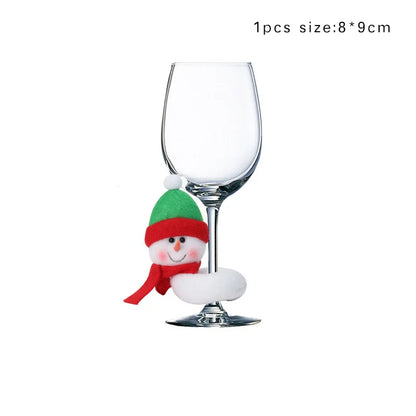 Weihnachten Wein Glas Dekorationen Santa Claus Schneemann Elch Wein Tasse Ring Neue Jahr Weihnachten Party Hause Tisch Dekoration Weihnachten Geschenke