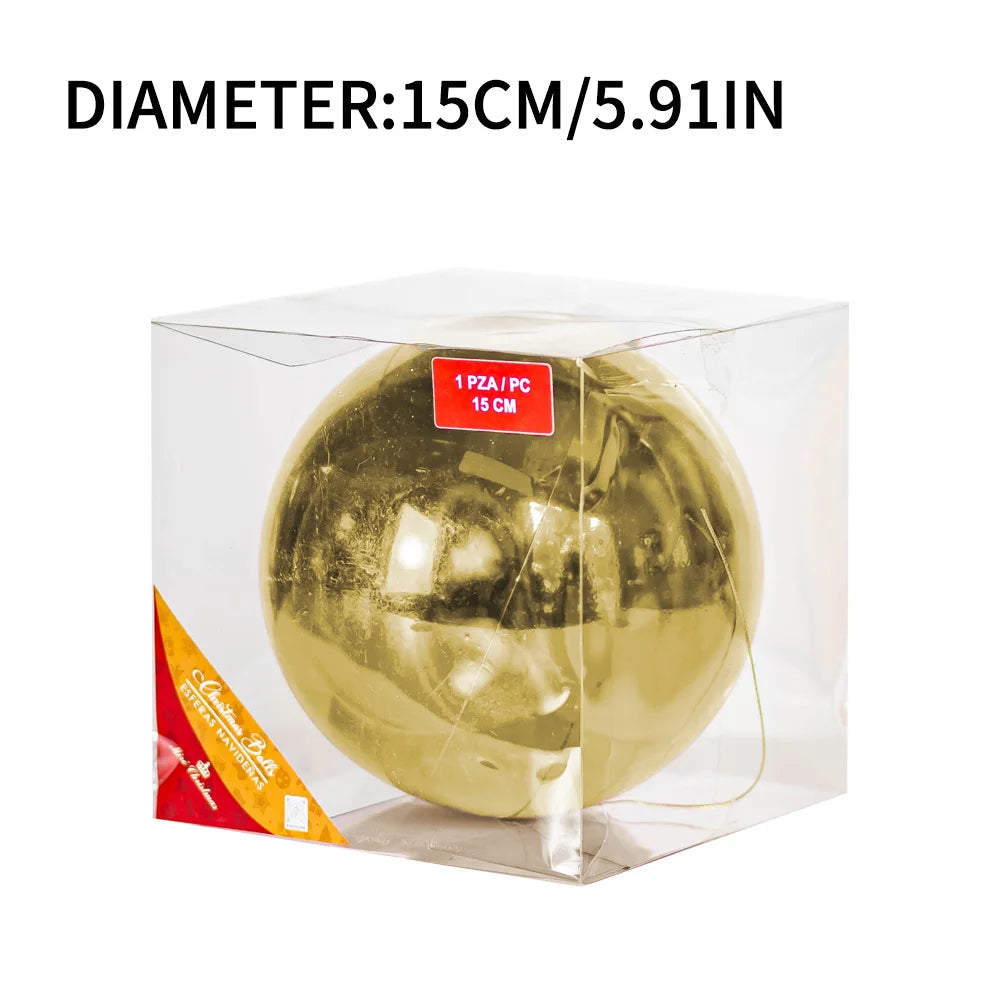 3 Stück 15 cm Weihnachtsdekorationen – bunte Kugelornamente – ideal für Einkaufszentren und Hotels – festliche Weihnachtskugeln
