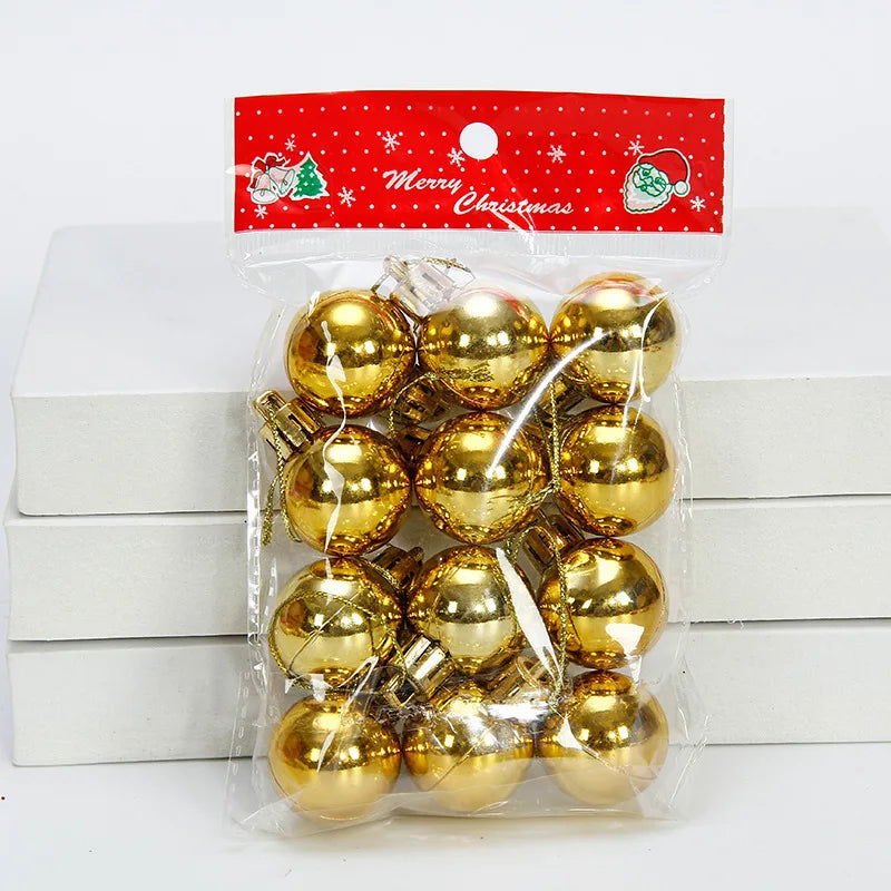 12 stücke 3 cm Weihnachten Ball Weihnachten Baum Ornament Hängen Anhänger Glitter Baubles Kugeln Hause Weihnachten Dekoration Neue Jahr geschenk