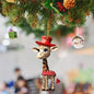 Weihnachtsanhänger mit Cartoon-Giraffen-Motiv – Heimdekoration zum Aufhängen – Weihnachtsbaum- und Auto-Schmuck – Festliche Versorgung