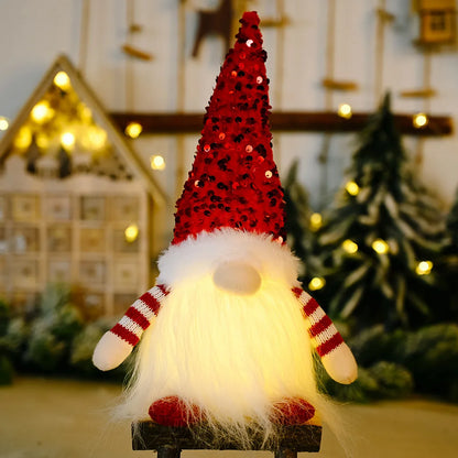 Leuchtender Weihnachtswichtel 30 cm – LED Faceless Gnome Deko für Weihnachten & Neujahr, Baumdekoration, Geschenkidee 2025