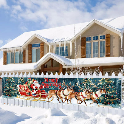 Frohe Weihnachten Banner – Weihnachtsfeier-Dekoration, Kinderfavorit , Weihnachtsmann Motiv, Navidad Natal, Neujahrs-Geschenk