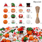 48/80Pcs DIY Weihnachten Holz Perlen Set Santa Schneemann Elf Girlande Weihnachten Baum Hängen Anhänger Neue Jahr Party hause Dekoration Geschenk
