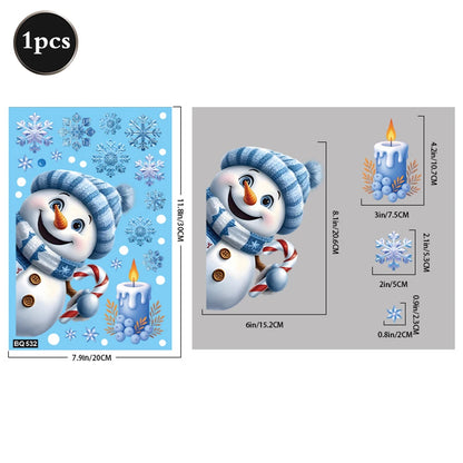 Weihnachten Fenster Statische Klampft Schneemann Santa Claus Schneeflocke Rentier Nette Weihnachten Dekoration Aufkleber Aufkleber Hause Ornamente Liefert