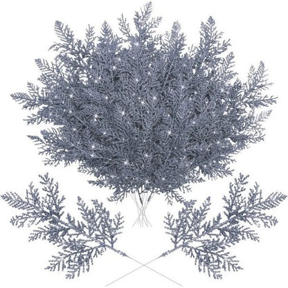 5/10 Stück rosa Glitzer künstliche Beeren Stielstrauß Kiefer Weihnachtsdekoration Picks für Weihnachtsbaumschmuck DIY Kranz Girlande