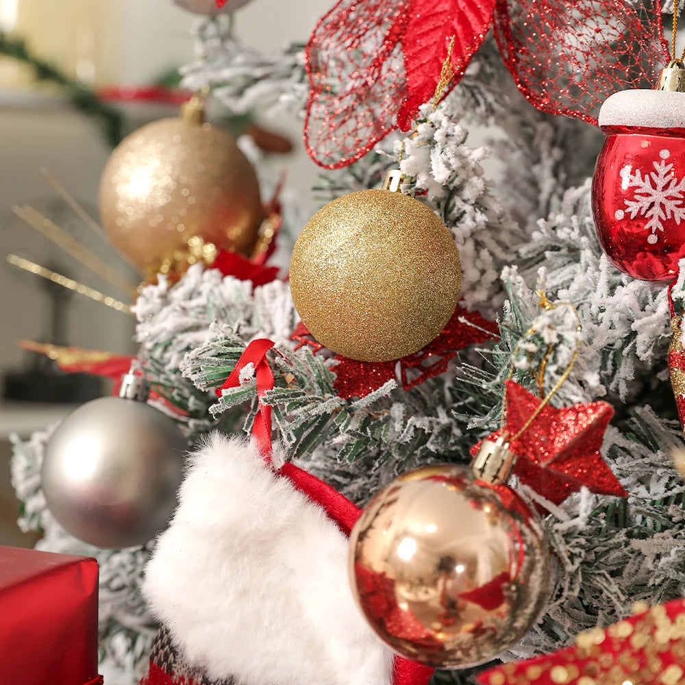 24/30 Stück 6CM Weihnachten Kugeln Dekoration – Weihnachtsbaum Ornamente Ball Anhänger für Haus & Zimmer Dekor  Neujahr Navidad