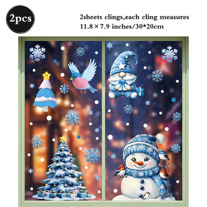 Weihnachten Fenster Statische Klampft Schneemann Santa Claus Schneeflocke Rentier Nette Weihnachten Dekoration Aufkleber Aufkleber Hause Ornamente Liefert