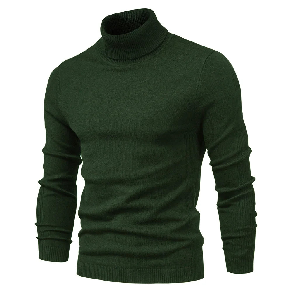 Herren Rollkragenpullover – Slim Fit, Warm & Weich, Einfarbig – Winter 2025 Strickpullover für Alltag & Freizeit.