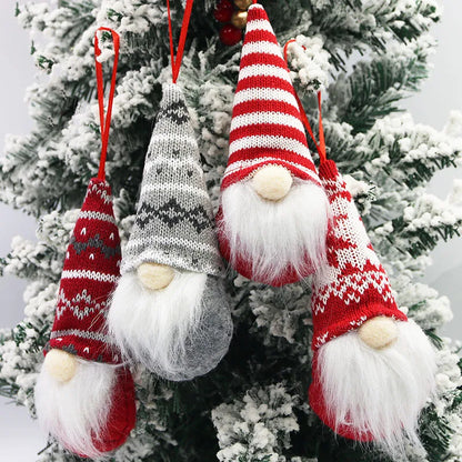 4 Stück (15,5 cm) Gesichtslose Personen-Dekorationsanhänger – Weihnachtsdeko Puppen, Fensterdisplay, Foto-Requisiten, DIY Weihnachtsbaumschmuck