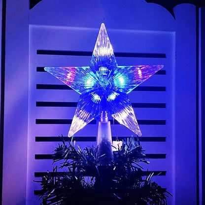 LED Weihnachtsbaum-Spitzenstern 15 cm – Leuchtender Baumtopper aus transparentem Kunststoff | Warmes oder buntes Licht | Perfekte Deko für Zuhause & Weihnachtsfeiern