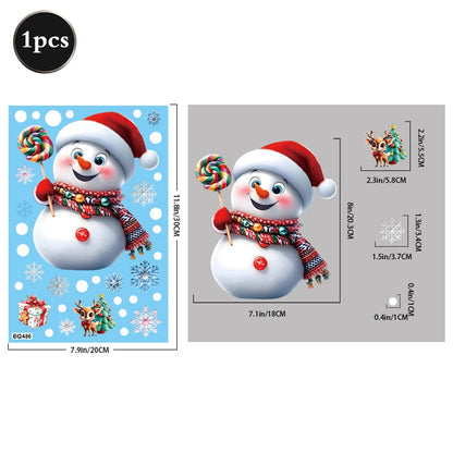 Weihnachten Fenster Statische Klampft Schneemann Santa Claus Schneeflocke Rentier Nette Weihnachten Dekoration Aufkleber Aufkleber Hause Ornamente Liefert