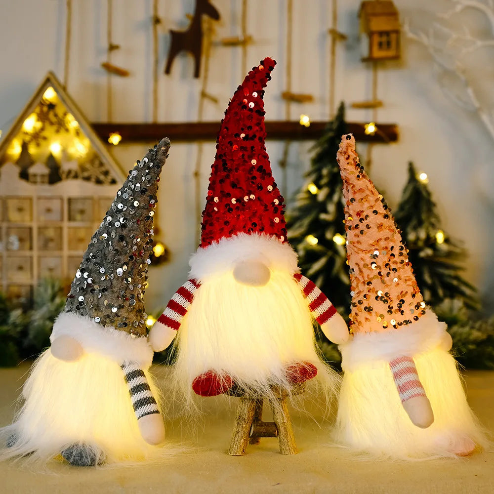 Leuchtender Weihnachtswichtel 30 cm – LED Faceless Gnome Deko für Weihnachten & Neujahr, Baumdekoration, Geschenkidee 2025