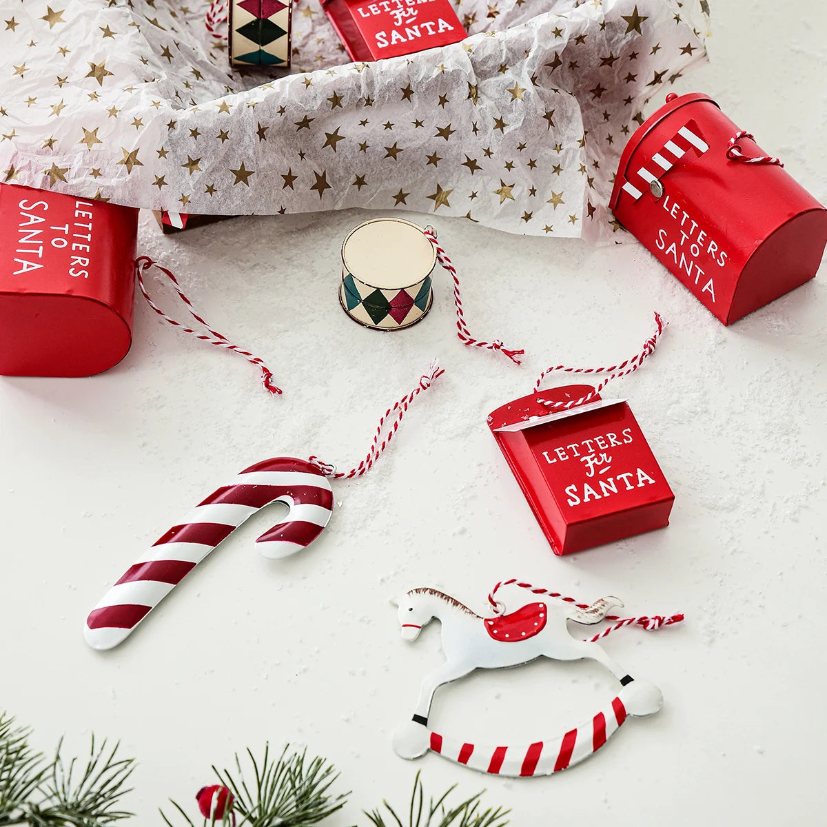 Weihnachtsdekoration, kleiner Anhänger, Soldat, Weihnachtsmann, doppelseitiges Eisenblech, Eisenkunst, Weihnachtsdekoration, Anhänger