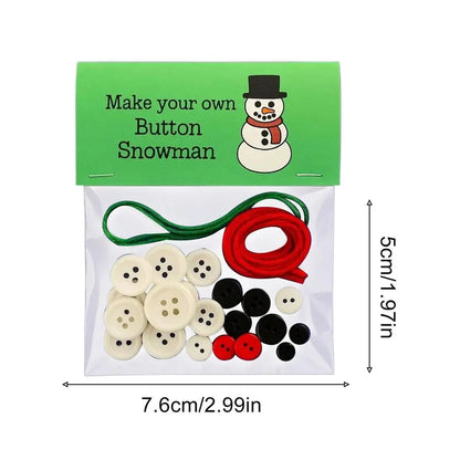DIY Knopf-Weihnachtsbaum-Ornament-Set – handgemachte Schneemann-Bastelsets für festliche Weihnachtsbaumdekoration und Partydeko