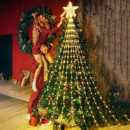 198 LED Stern Wasserfall Lichter Innen/Außen Weihnachten Lichterketten für Weihnachts baum Ornamente Wohnkultur Navidad Geschenke Neujahr