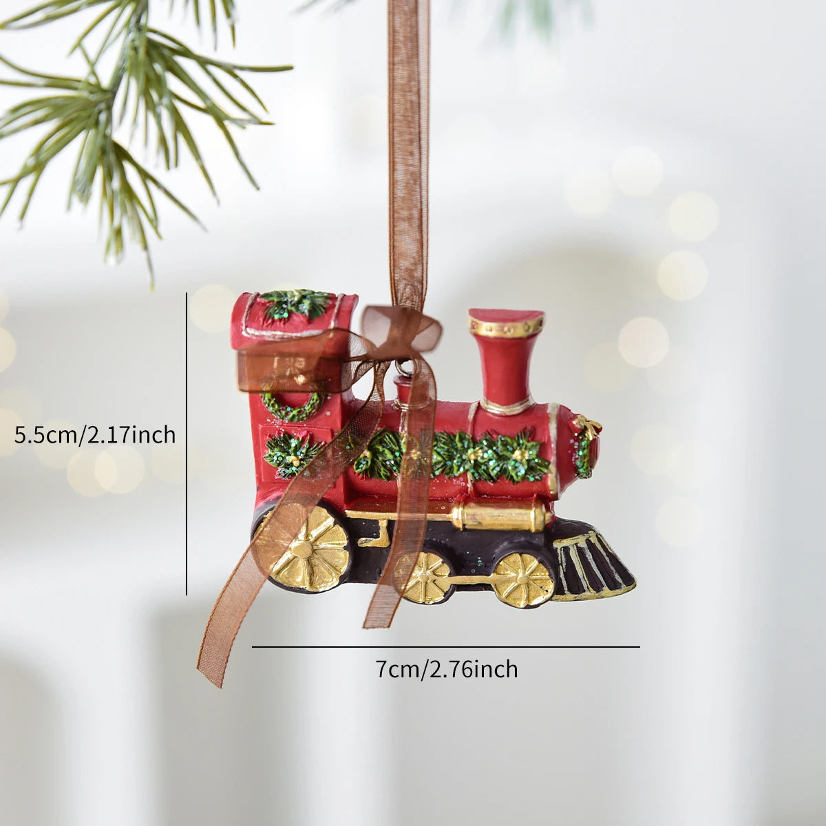 1 weihnachtlicher Schaukelpferdekranz aus Kunstharz, dekorativer Anhänger für Fensterdekorationen für den Innenbereich, festliche Party-Ornamente