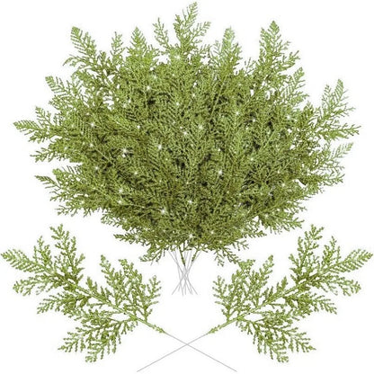 5/10 Stück rosa Glitzer künstliche Beeren Stielstrauß Kiefer Weihnachtsdekoration Picks für Weihnachtsbaumschmuck DIY Kranz Girlande