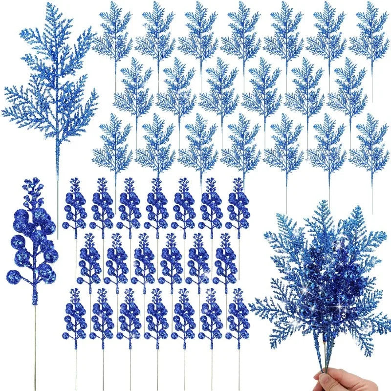 10 Stücke Glitter Weihnachtsdekoration Künstliche Berrys Weihnachtsbaum Hängen Hause Blumensträuße Dekor DIY Kranz Geschenk Zubehör