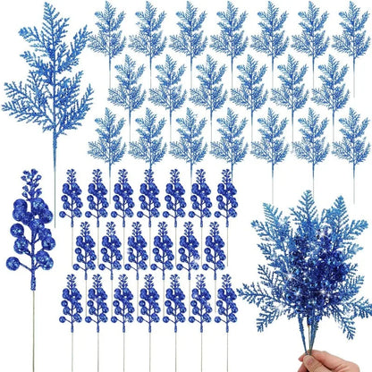 10 Stücke Glitter Weihnachtsdekoration Künstliche Berrys Weihnachtsbaum Hängen Hause Blumensträuße Dekor DIY Kranz Geschenk Zubehör