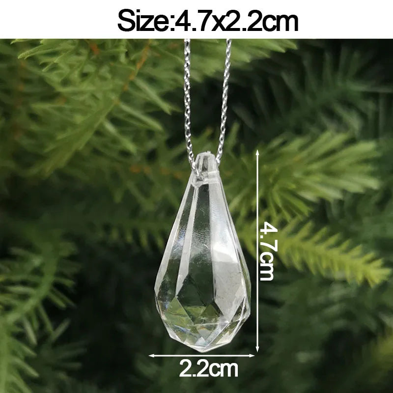 5 stücke Weihnachten Home Dekorationen Kristall Acryl Ornamente Schneeflocke Elch Weihnachten Baum Hängen Anhänger Navidad 2025 Neue Jahr Geschenk